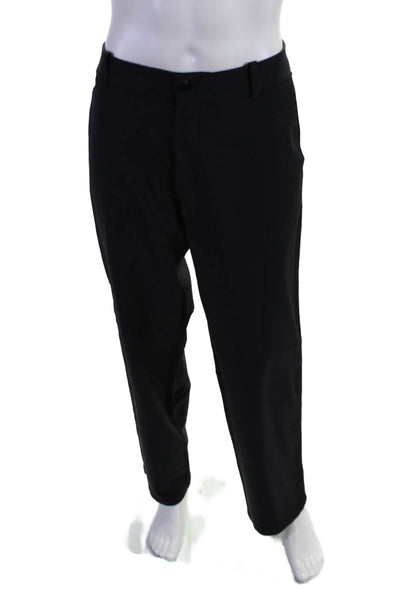 Lululemon Mens Solid Black Flat Front Straight Chino Pants Size 40