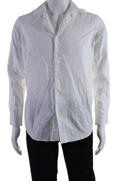 Michael Kors Men's Collared Long Sleeves Button Down Shirt White Size 20