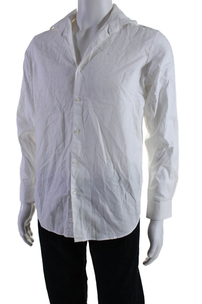 Michael Kors Men's Collared Long Sleeves Button Down Shirt White Size 20