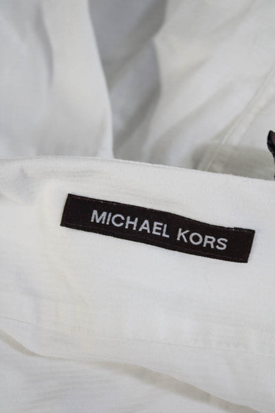 Michael Kors Men's Collared Long Sleeves Button Down Shirt White Size 20