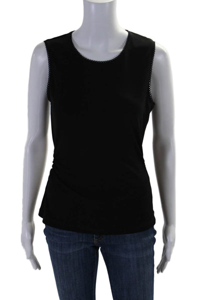 Nicole Miller Collection Womens Round Neck Pullover Tank Top Black Size M