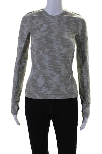 Lululemon Womens Abstract Print Long Sleeves Crew Neck Sweatshirt Gray Size 4