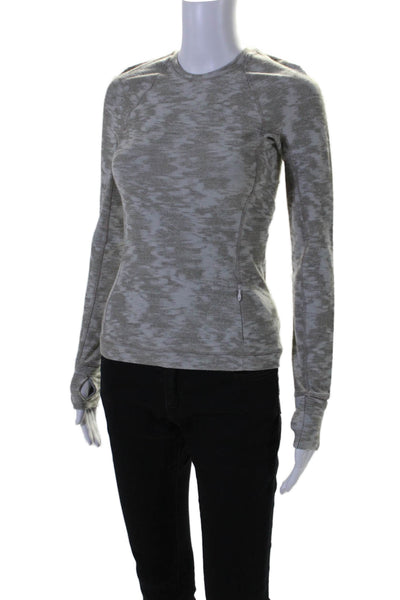 Lululemon Womens Abstract Print Long Sleeves Crew Neck Sweatshirt Gray Size 4