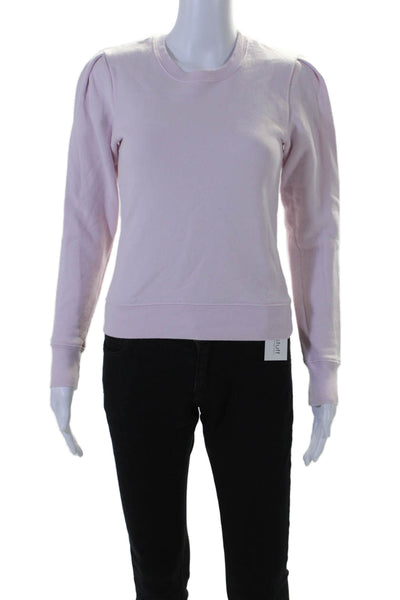 A.L.C. Womens Long Sleeves Crew Neck Pullover Sweatshirt Pink Cotton Size Small