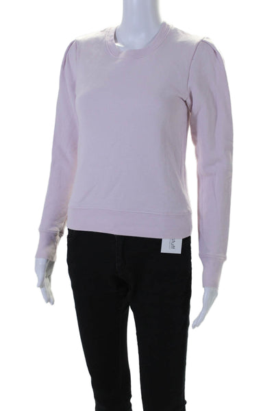 A.L.C. Womens Long Sleeves Crew Neck Pullover Sweatshirt Pink Cotton Size Small