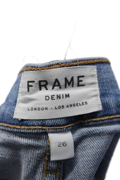 Frame Denim Womens Le Sylvie Slender Straight Leg Jeans Blue Cotton Size 26