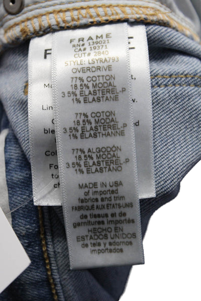 Frame Denim Womens Le Sylvie Slender Straight Leg Jeans Blue Cotton Size 26