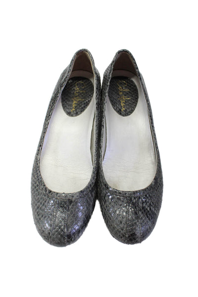 Cole Haan Womens Textured Round Toe Slip On Wedges Flats Gray Size 7.5B