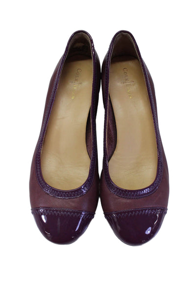 Cole Haan Womens Purple Cap Toe Wedge Heels Pumps Shoes Size 7.5B