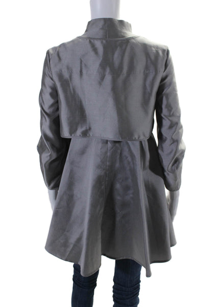 Giorgio Armani Womens Long Sleeve Three Button Mid Length Cape Gray Size 38