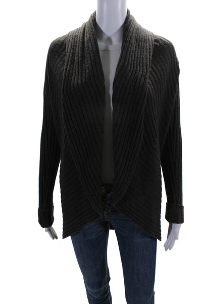 Autumn Cashmere Womens Cashmere Cowl Neck Open Front Cardigan Dark Brown Size S