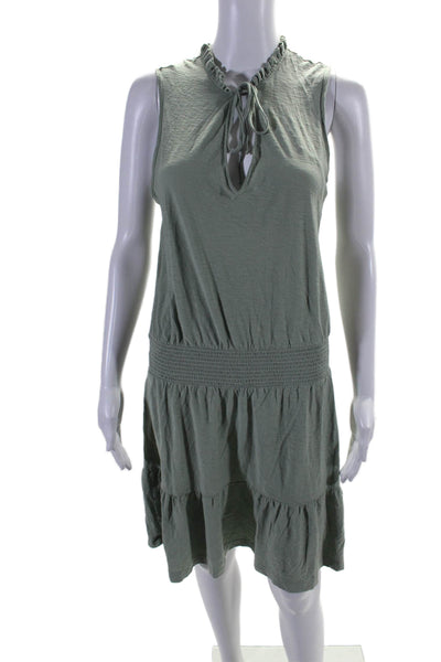 Nation LTD Womens Key Hole Neck Sleeveless A Line Dress Green Size Medium