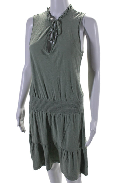 Nation LTD Womens Key Hole Neck Sleeveless A Line Dress Green Size Medium