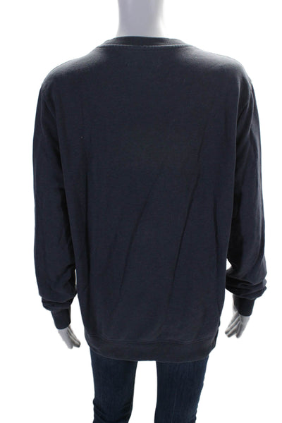 Allsaints Womens Long Sleeves Pullover Sweatshirt Blue Cotton Size Small