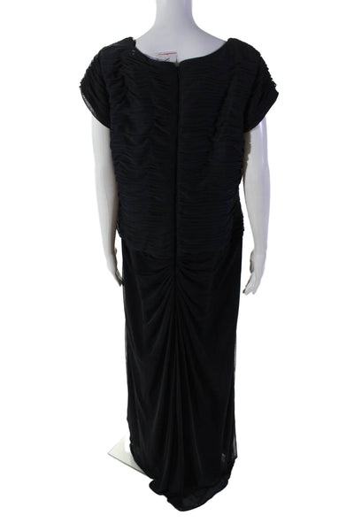 Xscape Womens Back Zip Embellished Sleeveless Long Dress Black Size 16