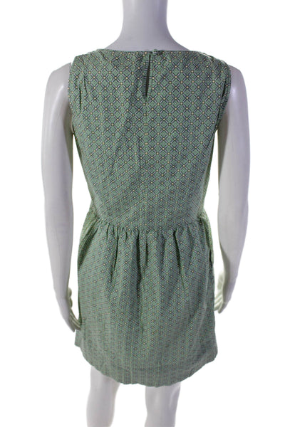 346 Brooks Brothers Womens Sleeveless Abstract Print Dress Green Size 2