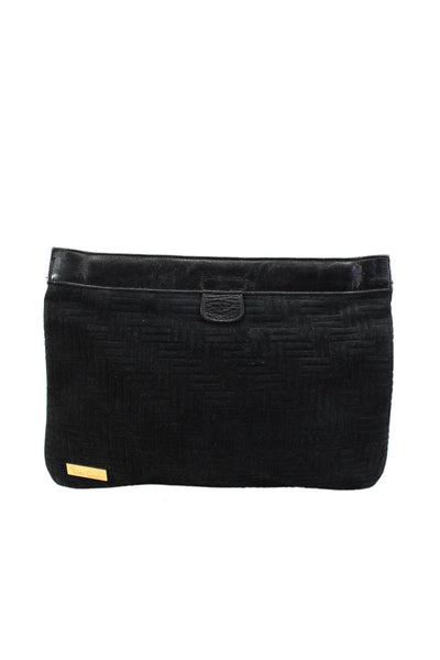 Pierre Cardin Paris Womens Side Latch Flat Clutch Handbag Black Small