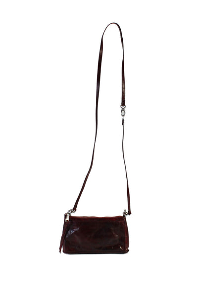 Hobo The Original Womens Dark Red Leather Zip Small Crossbody Bag Handbag