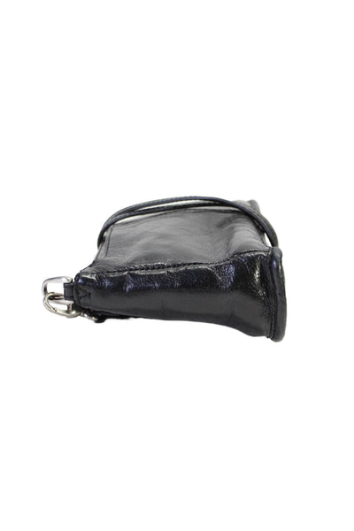 Hobo Womens Black Leather Zip Card Holder Small Shoulder Bag Handbag