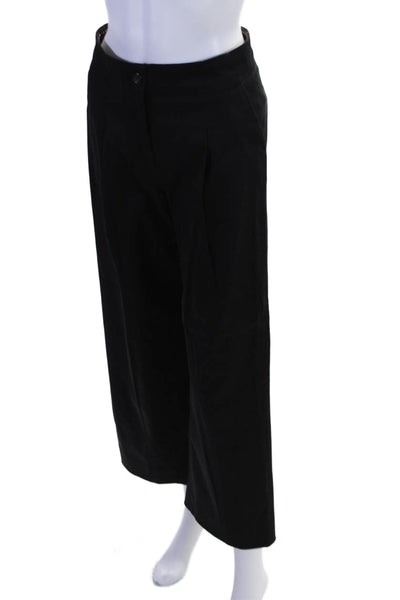 Anthropologie Womens Flat Zip Front Tapered Leg Dress Pants Black 27 in