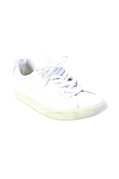 Veja Womens Leather Round Toe Lace Up Low Top Sneakers White Size 37 6