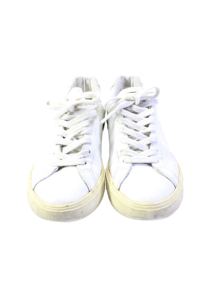 Veja Womens Leather Round Toe Lace Up Low Top Sneakers White Size 37 6