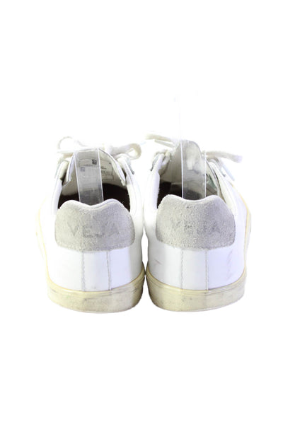 Veja Womens Leather Round Toe Lace Up Low Top Sneakers White Size 37 6