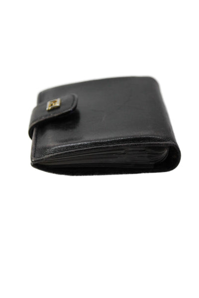 Fendi Unisex Black Leather Vintage Bi Fold Mini Picture Wallet