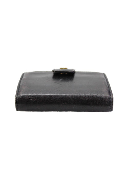 Fendi Unisex Black Leather Vintage Bi Fold Mini Picture Wallet