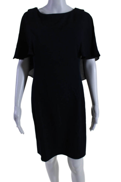 DKNY Womens Short Sleeve Round Neck Sheath Dress Navy Size 6