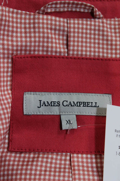 James Campbell Mens Cotton Red Two Button Long Sleeve Lined Blazer Size XL