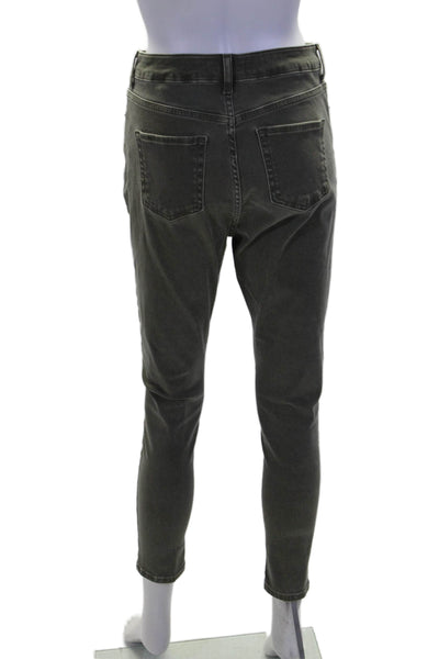 Per Una Womens Cotton High Rise Skinny Jeans Green Size 10
