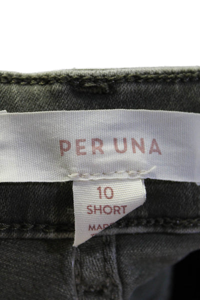 Per Una Womens Cotton High Rise Skinny Jeans Green Size 10