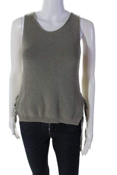 Madewell Womens Sleeveless Pullover Scoop Neck Knit Top Green Size XS