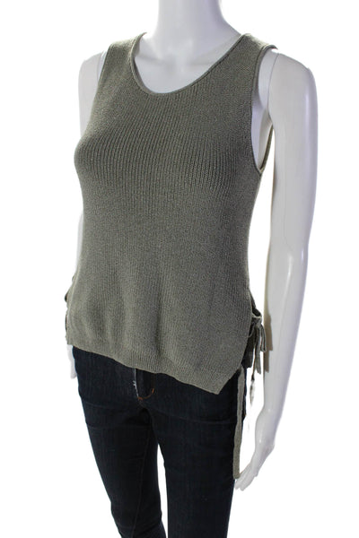 Madewell Womens Sleeveless Pullover Scoop Neck Knit Top Green Size XS