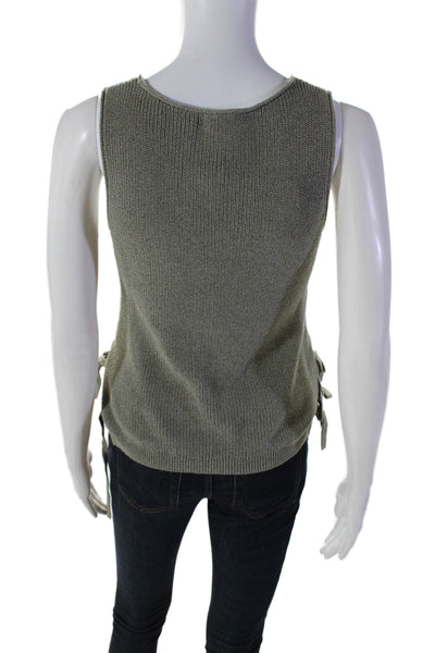 Madewell Womens Sleeveless Pullover Scoop Neck Knit Top Green Size XS