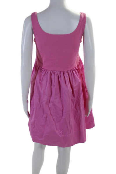 Cynthia Rowley Womens Cotton Round Neck Sleeveless Pullover Dress Pink Size S