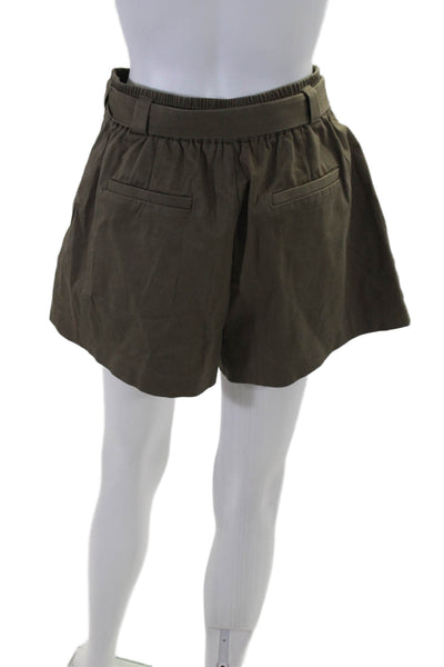 Ted Baker Womens Cotton Elasticated Casual Shorts Green Size 3