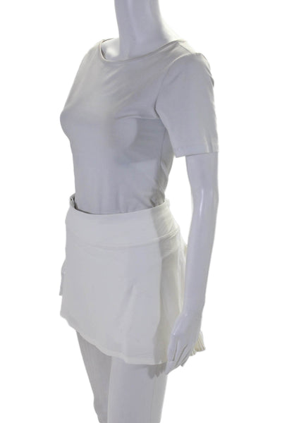 Lululemon Womens Athletic Pleated Trim Mini Skort White Size 14