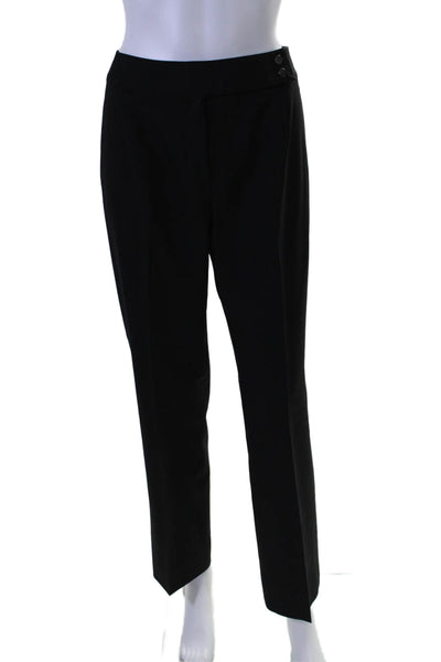 Carlisle Womens Wool High Rise Straight Leg Slacks Black Size 4