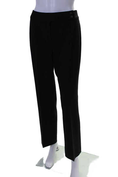 Carlisle Womens Wool High Rise Straight Leg Slacks Black Size 4