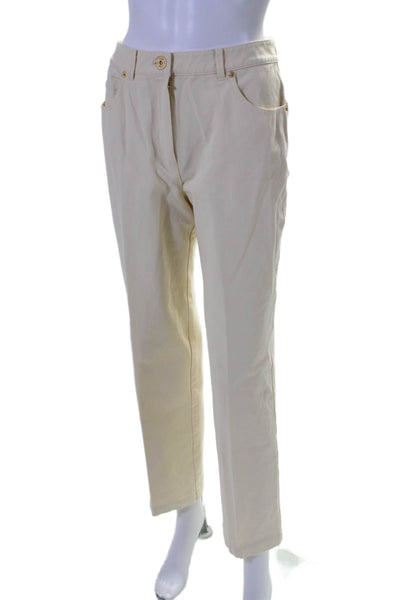 St. John Sport Womens High Rise 5 Pocket Straight Leg Pants Beige Size 4