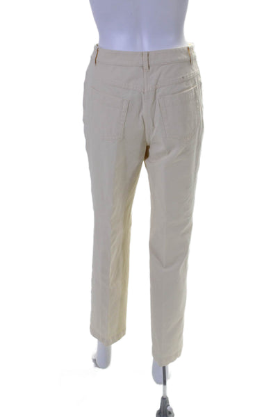 St. John Sport Womens High Rise 5 Pocket Straight Leg Pants Beige Size 4