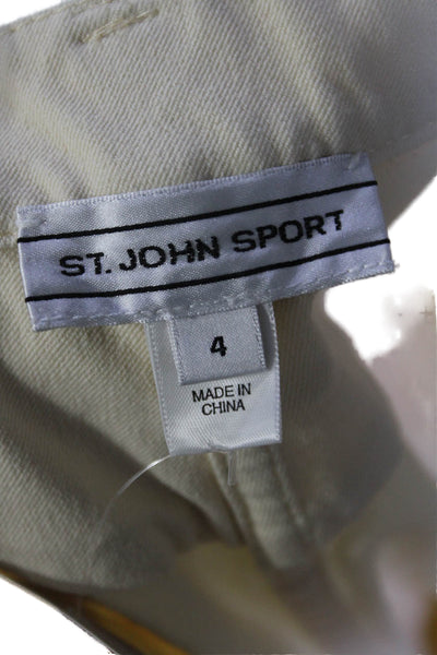 St. John Sport Womens High Rise 5 Pocket Straight Leg Pants Beige Size 4