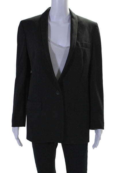 CK Calvin Klein Womens Single Breasted Lined Blazer Jacket Black Size 4