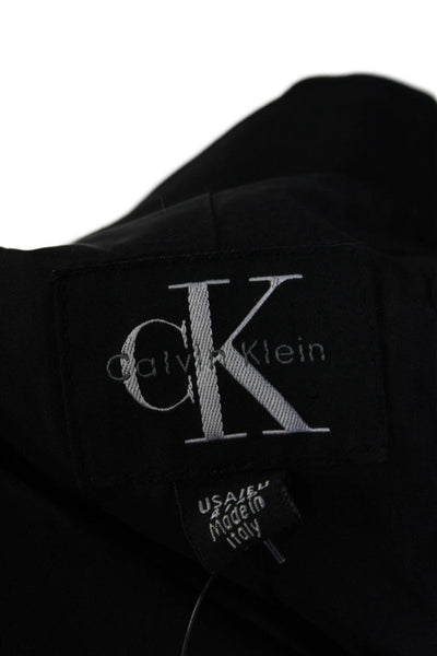 CK Calvin Klein Womens Single Breasted Lined Blazer Jacket Black Size 4