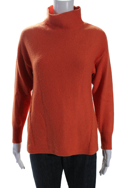 Reiss Womens Orange Mock Neck Long Sleeve Pullover Sweater Top Size XS