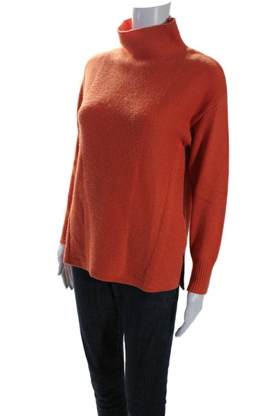 Reiss Womens Orange Mock Neck Long Sleeve Pullover Sweater Top Size XS