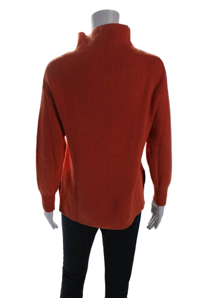 Reiss Womens Orange Mock Neck Long Sleeve Pullover Sweater Top Size XS