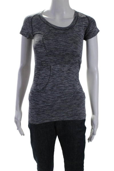 Lululemon Womens Scoop Neck Short Sleeve Pullover Activewear Top Gray Size S